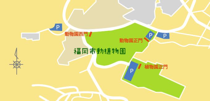 地図：動植物園駐車場