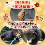 2月2日は「節分企画」！動物たちに恵方巻や福豆をプレゼント！