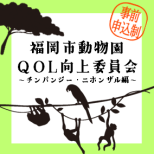 【参加者募集】12月14日(土)、12月15日(日)動物情報館教育プログラム 「福岡市動物園QOL向上委員会～チンパンジー・ニホンザル編～」を開催します(事前申込・先着順)